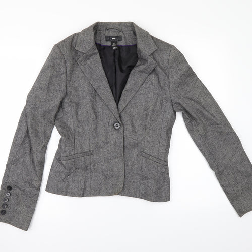 H&M Womens Grey   Jacket Suit Jacket Size 10