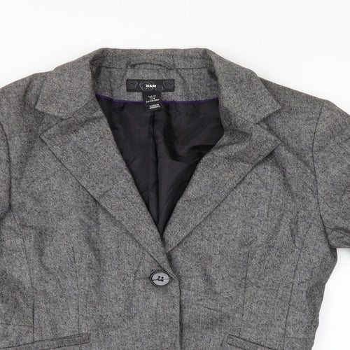 H&M Womens Grey   Jacket Suit Jacket Size 10