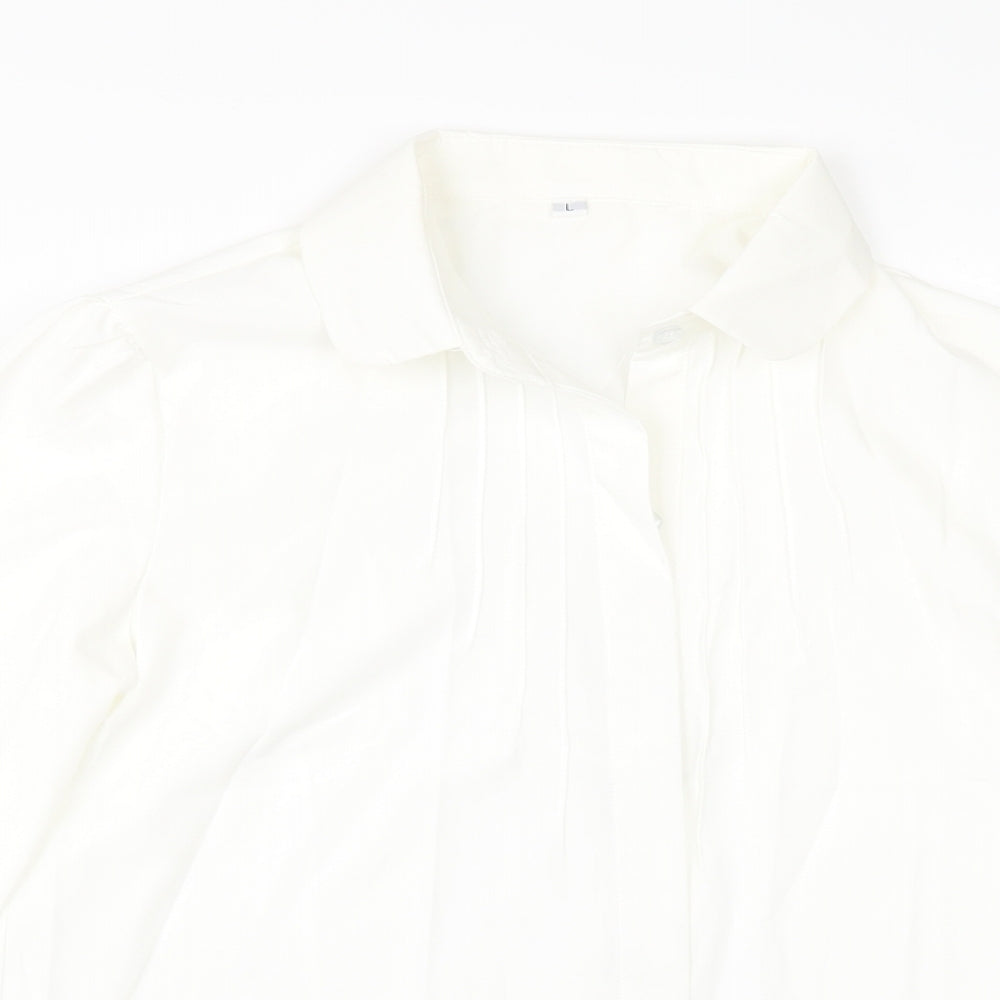 Preworn Womens Ivory   Tunic Button-Up Size L