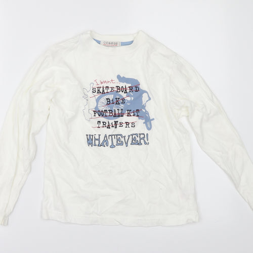 George Boys White   Basic T-Shirt Size 6-7 Years