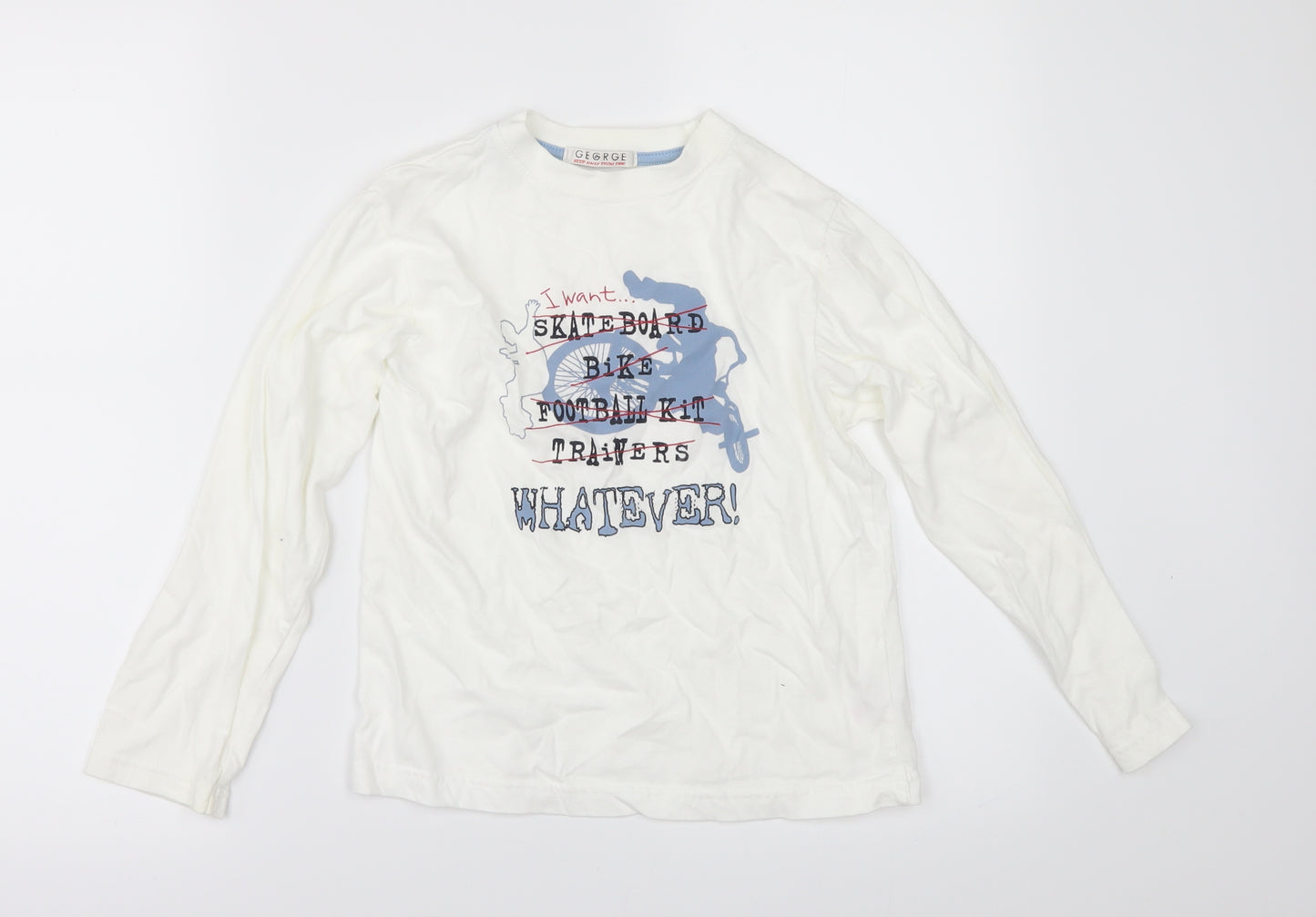 George Boys White   Basic T-Shirt Size 6-7 Years