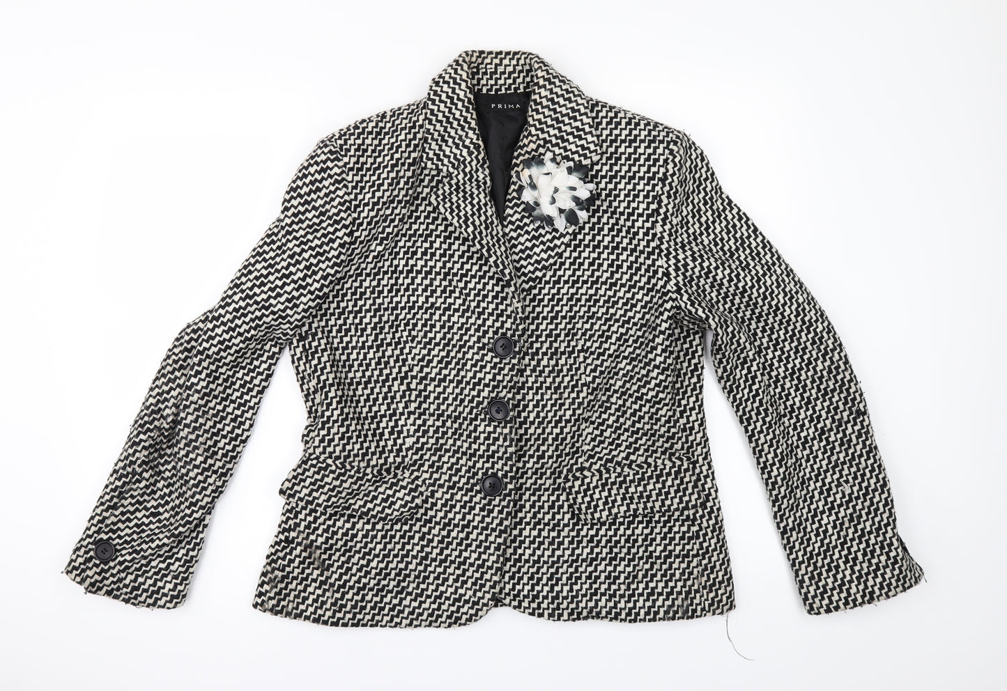 Prima Womens Black Check  Jacket  Size 12
