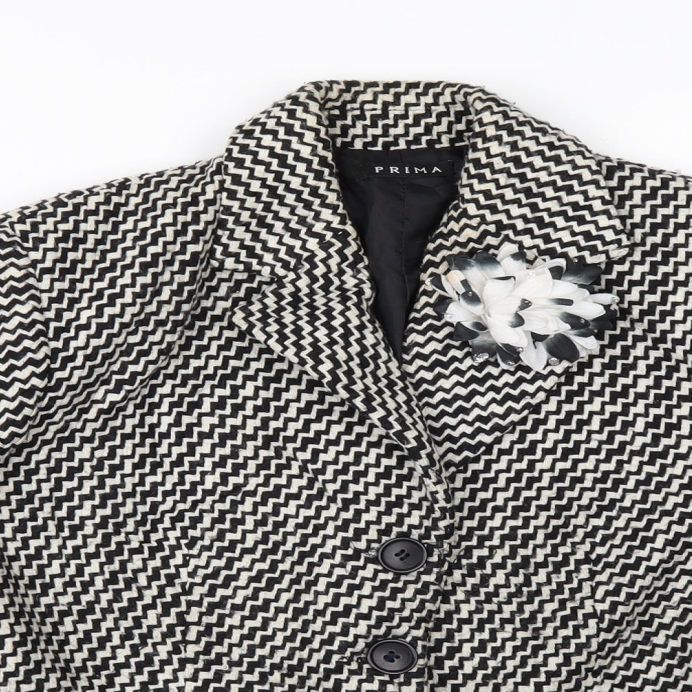 Prima Womens Black Check  Jacket  Size 12