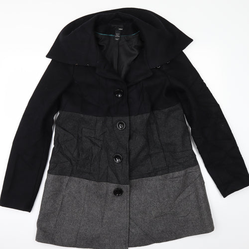 H&M Womens Black   Pea Coat Coat Size 8