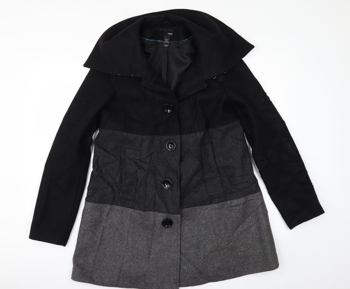 H&M Womens Black   Pea Coat Coat Size 8