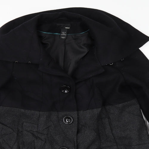 H&M Womens Black   Pea Coat Coat Size 8