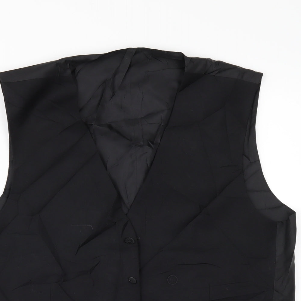 Red Herring Mens Black   Jacket Suit Waistcoat Size 38