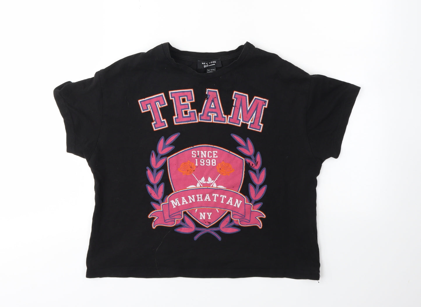 New Look Girls Black   Basic T-Shirt Size 12-13 Years