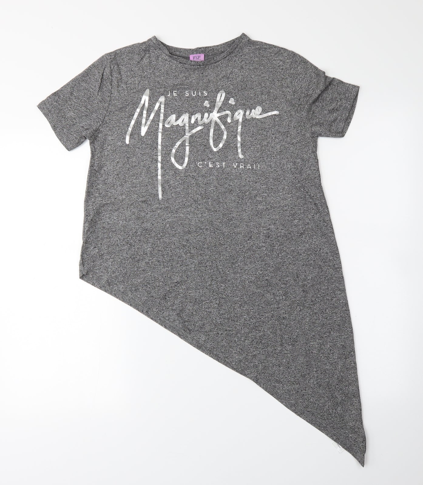 F&F Girls Grey    T-Shirt Size 11-12 Years