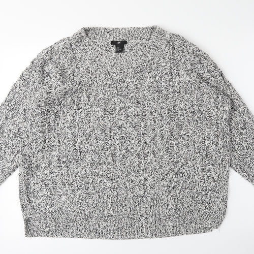 H&M Womens Grey   Pullover Jumper Size M
