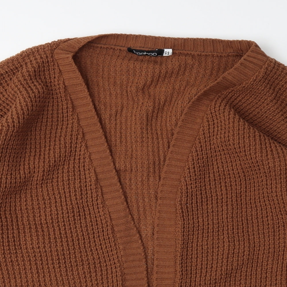 Boohoo Womens Brown   Cardigan Jumper Size 22