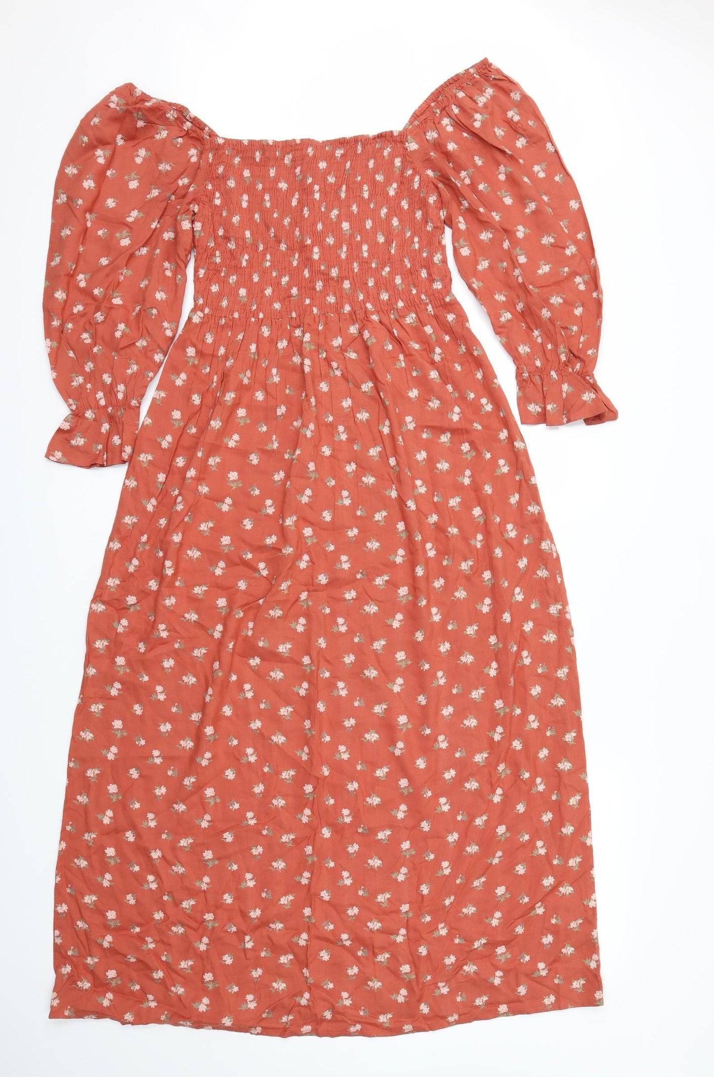 Urban Gypsy Womens Orange Floral  Fit & Flare  Size M