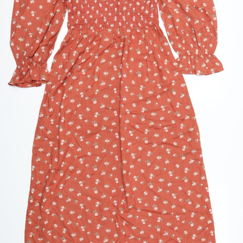 Urban Gypsy Womens Orange Floral  Fit & Flare  Size M