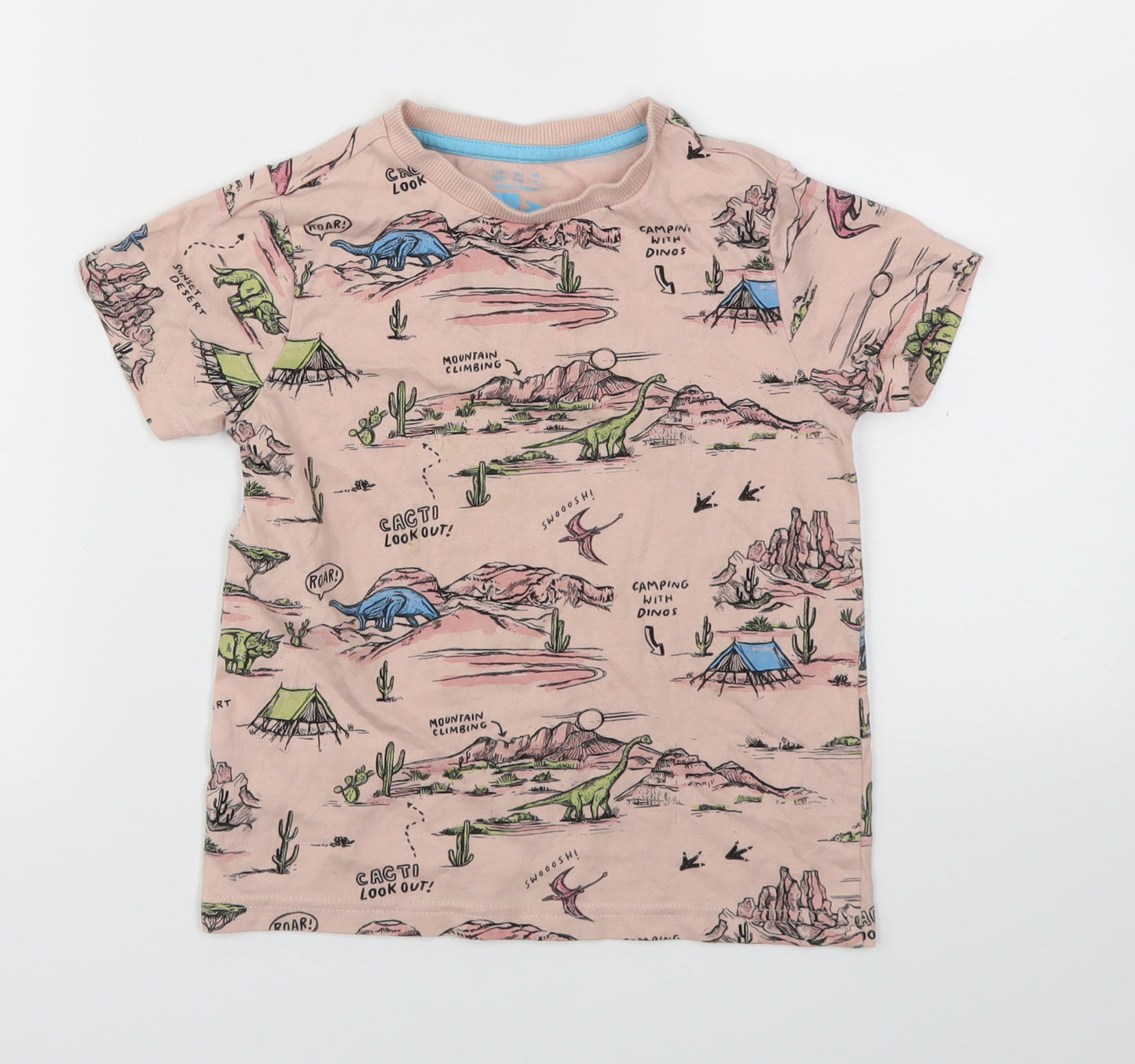 F&F Boys Pink Animal Print  Basic T-Shirt Size 4-5 Years