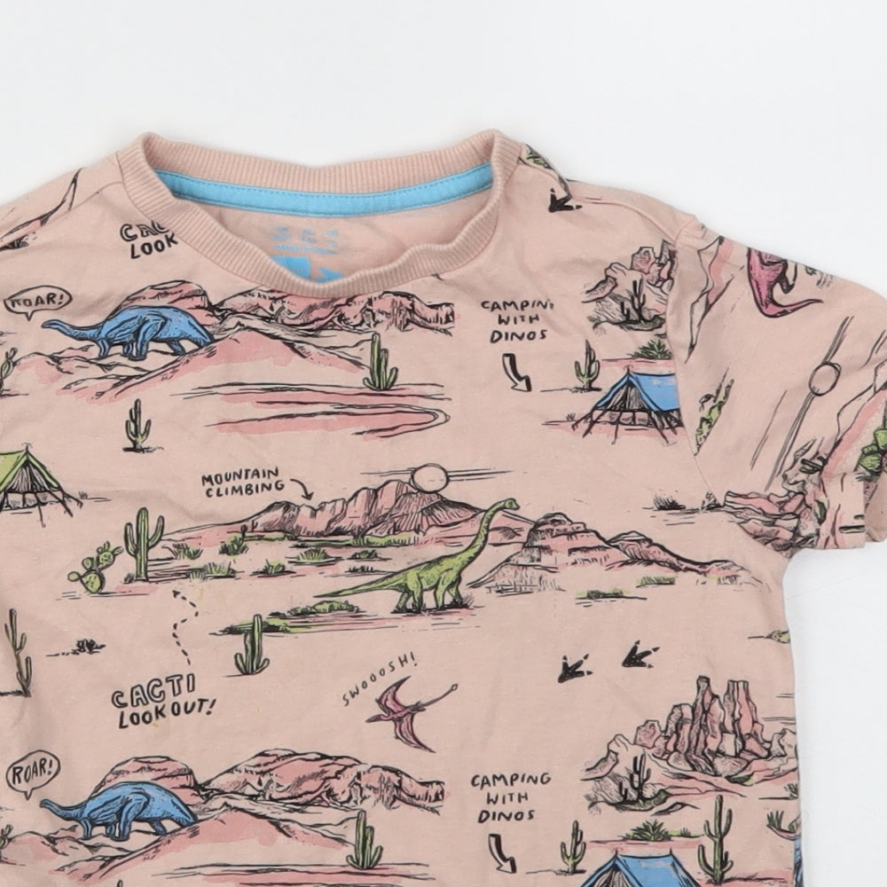 F&F Boys Pink Animal Print  Basic T-Shirt Size 4-5 Years