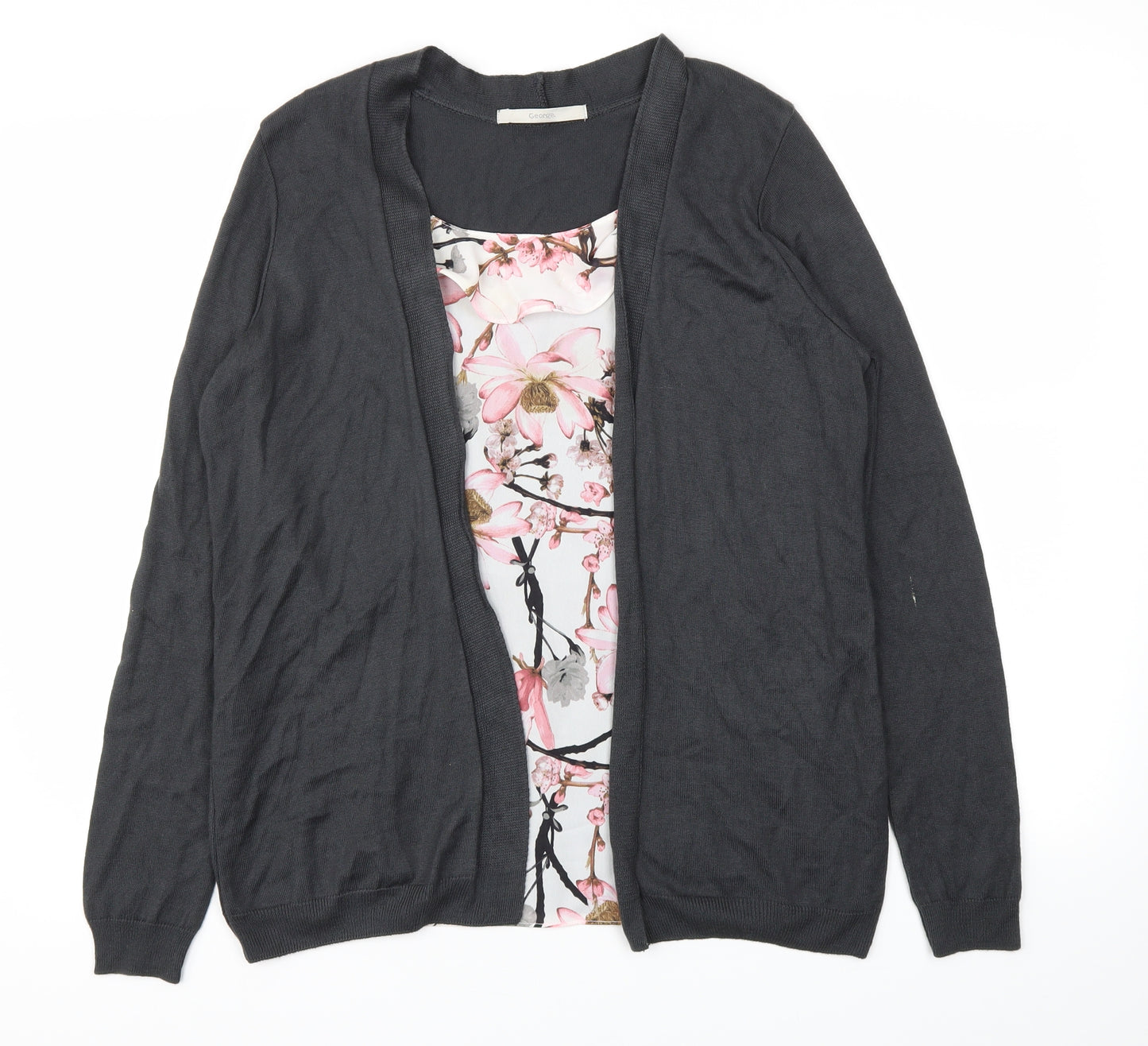 George Womens Multicoloured Floral  Cardigan Jumper Size 12