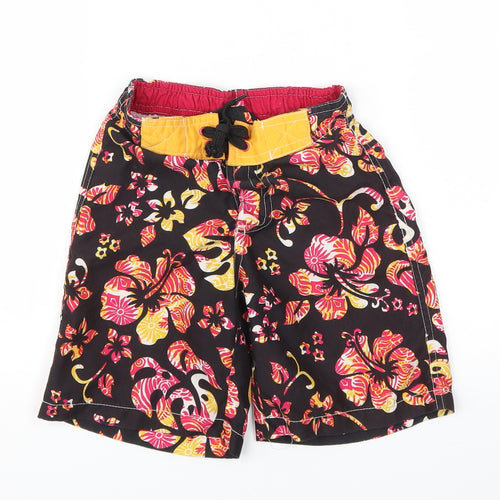 Urb65 Boys Black Floral  Sweat Shorts Size 5-6 Years