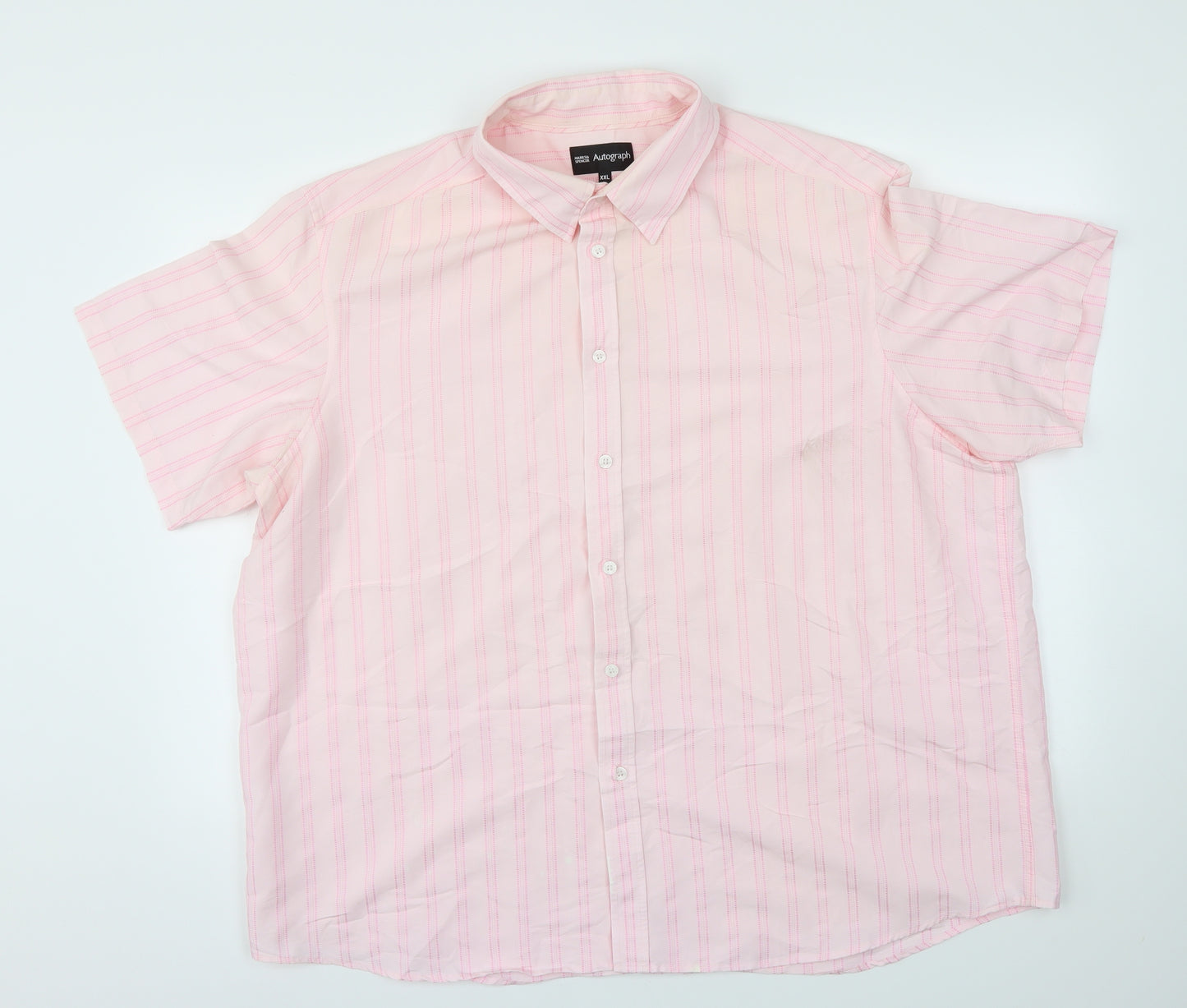 Autograph Mens Pink Striped   T-Shirt Size 2XL