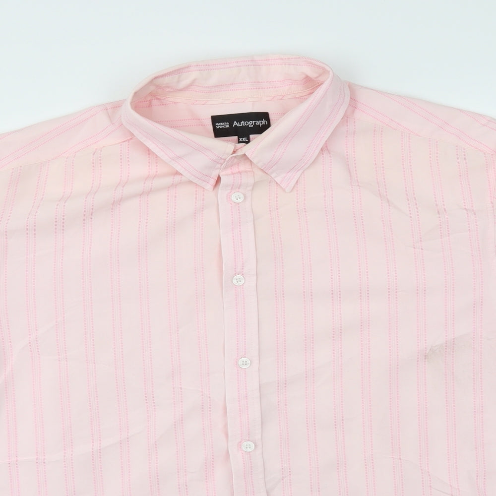 Autograph Mens Pink Striped   T-Shirt Size 2XL