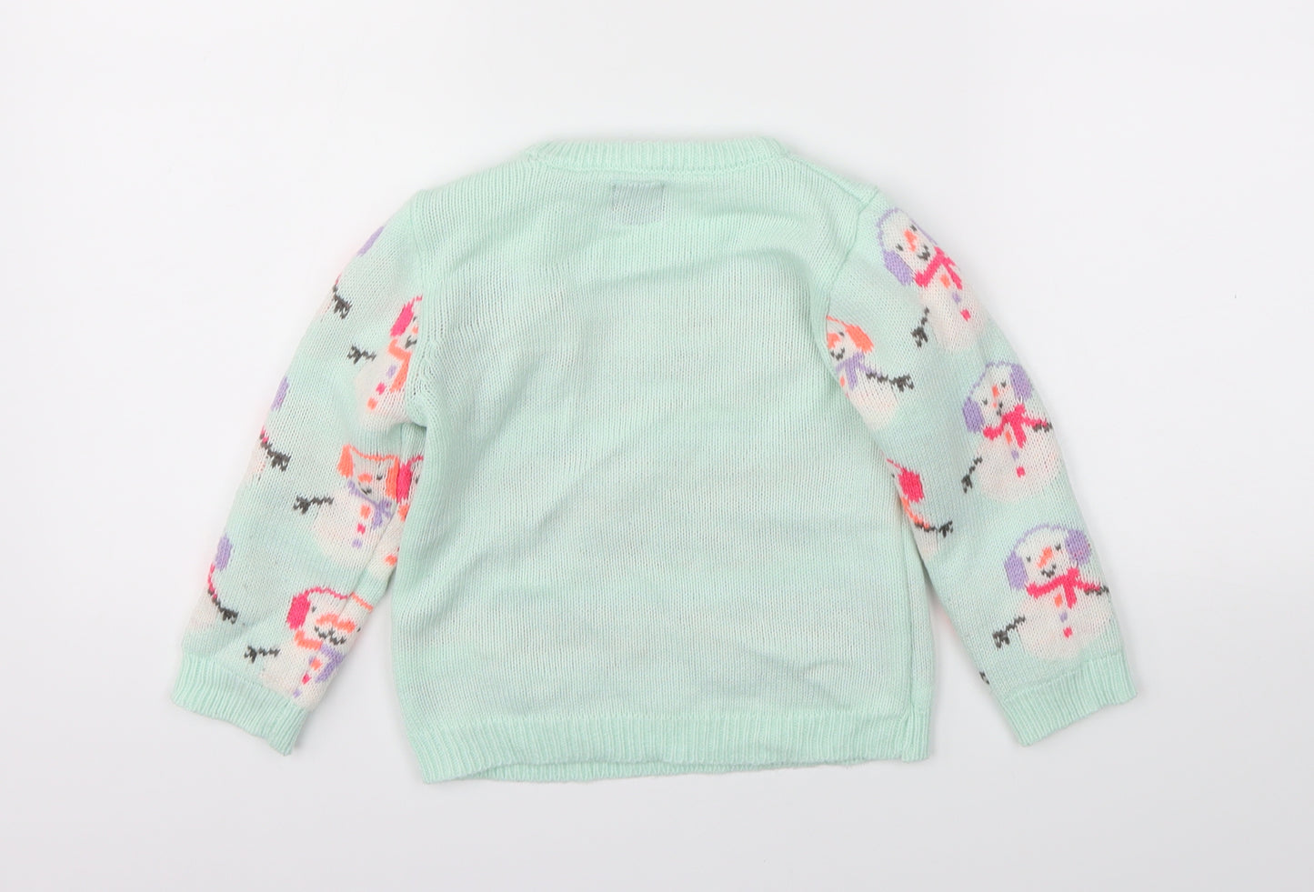 George Girls Blue Animal Print  Pullover Jumper Size 2-3 Years