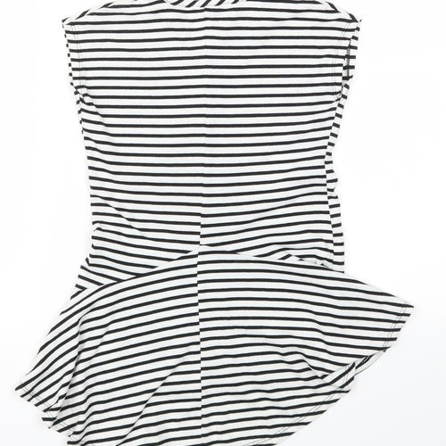 George Girls Black Striped  Ball Gown  Size 6-7 Years