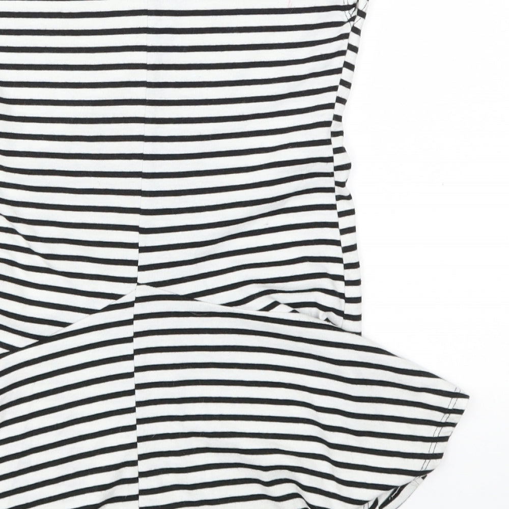George Girls Black Striped  Ball Gown  Size 6-7 Years