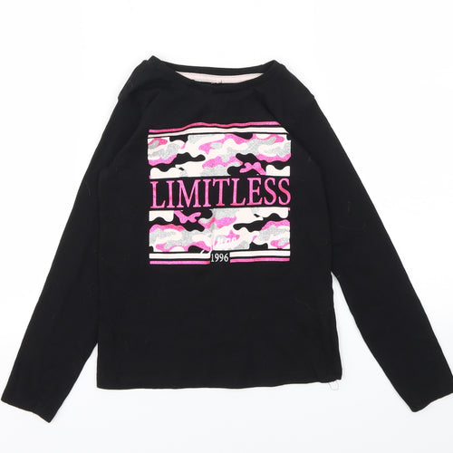 PEP&CO Girls Black   Basic T-Shirt Size 6-7 Years