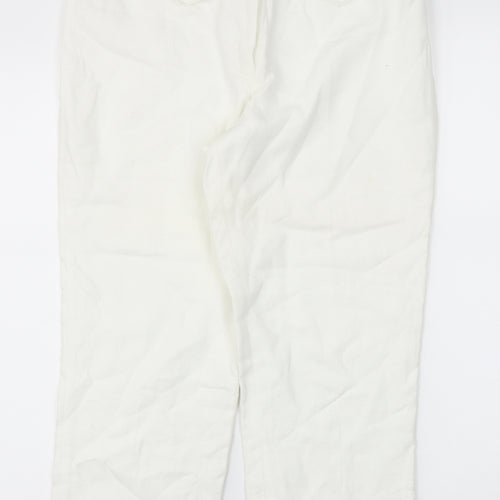 Next  Womens White   Trousers  Size 10 L23 in