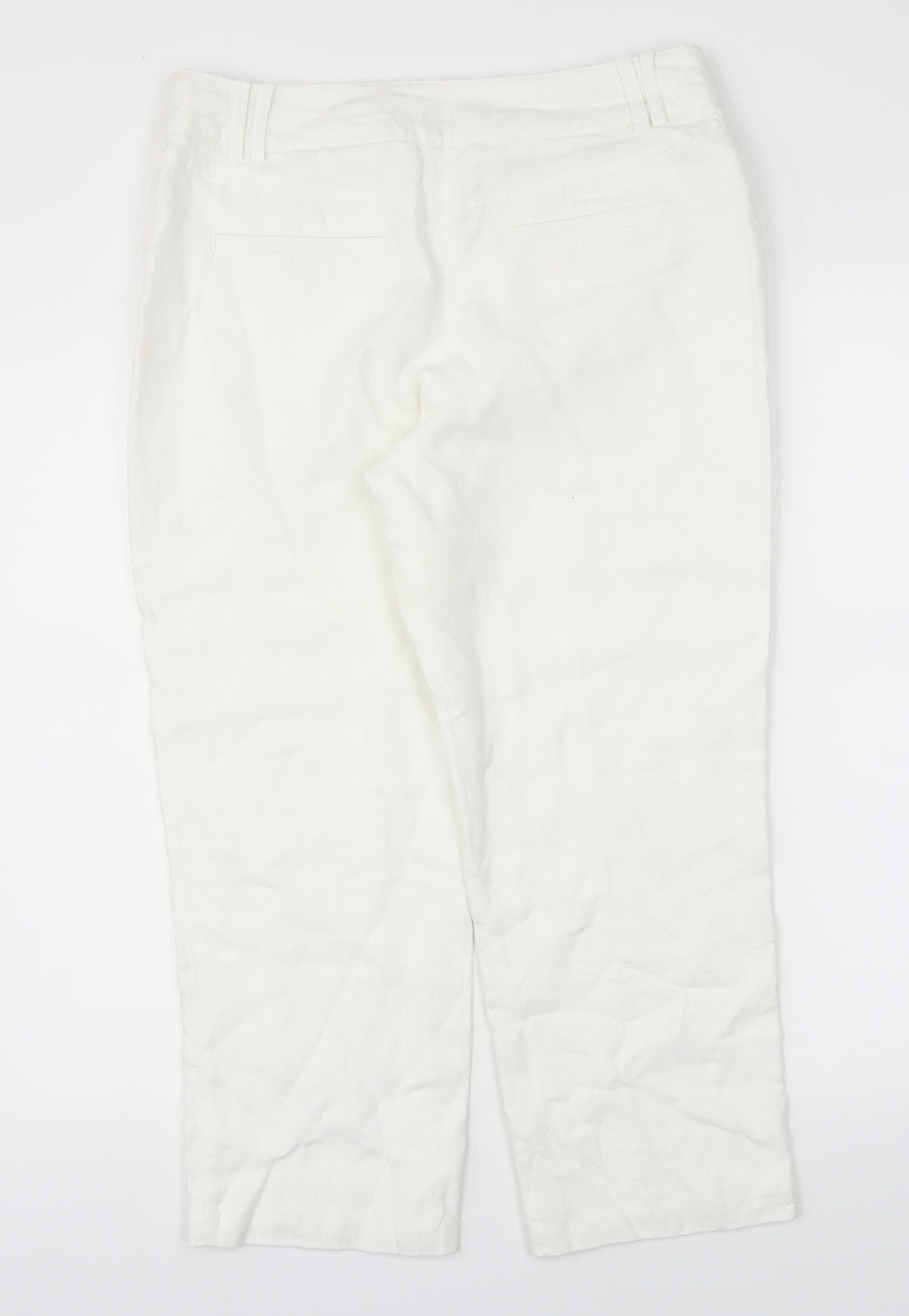 Next  Womens White   Trousers  Size 10 L23 in