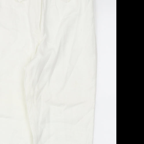 Next  Womens White   Trousers  Size 10 L23 in