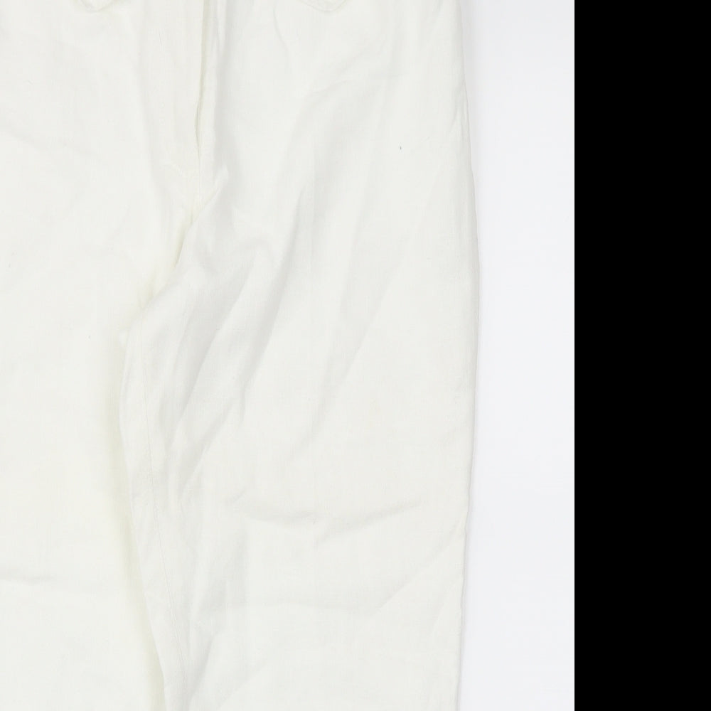 Next  Womens White   Trousers  Size 10 L23 in