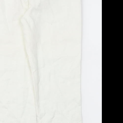 Next  Womens White   Trousers  Size 10 L23 in