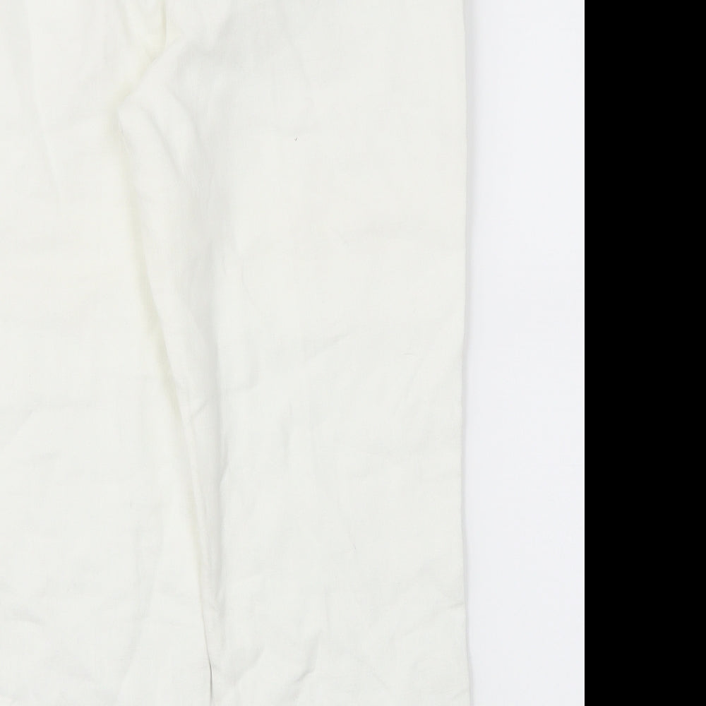 Next  Womens White   Trousers  Size 10 L23 in