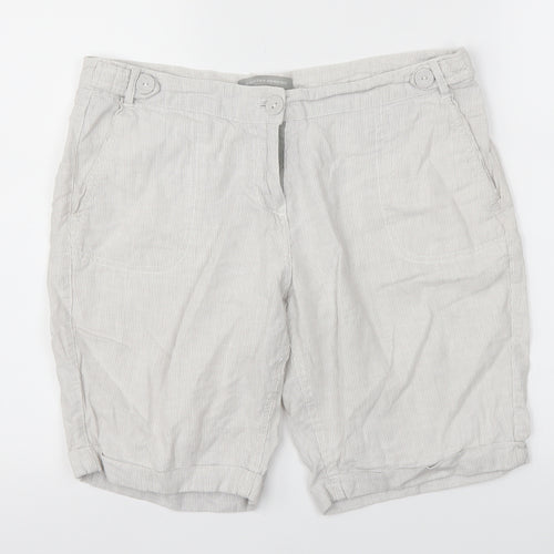 Dorothy pekins Womens Grey Striped  Cut-Off Shorts Size 10