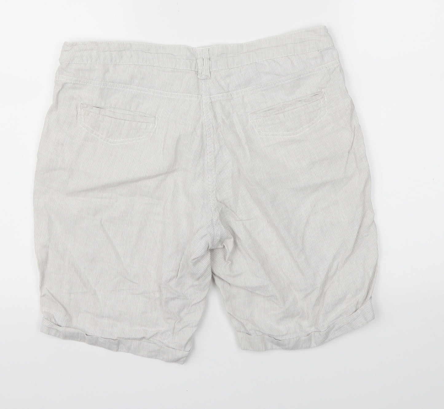 Dorothy pekins Womens Grey Striped  Cut-Off Shorts Size 10
