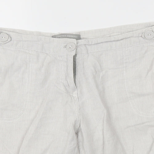 Dorothy pekins Womens Grey Striped  Cut-Off Shorts Size 10
