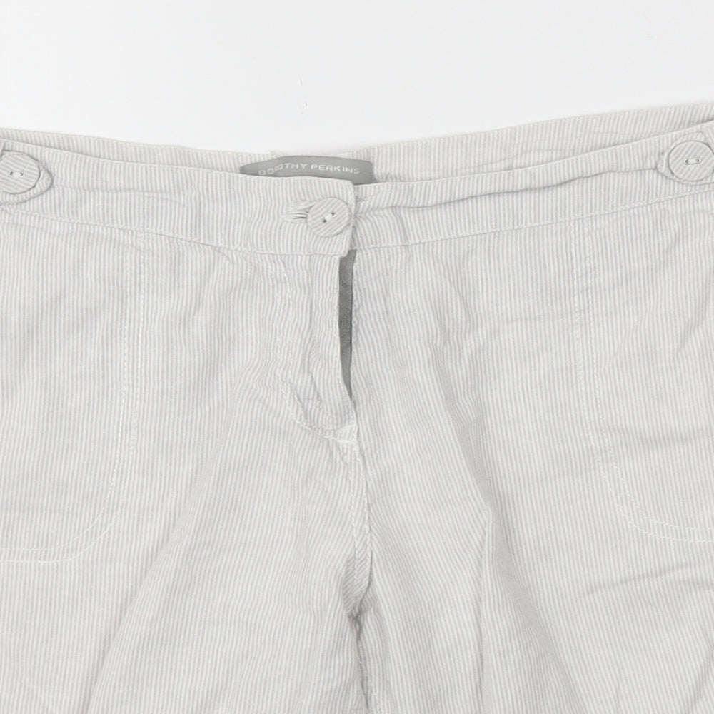 Dorothy pekins Womens Grey Striped  Cut-Off Shorts Size 10