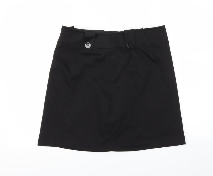 Wallis Womens Black   A-Line Skirt Size 12