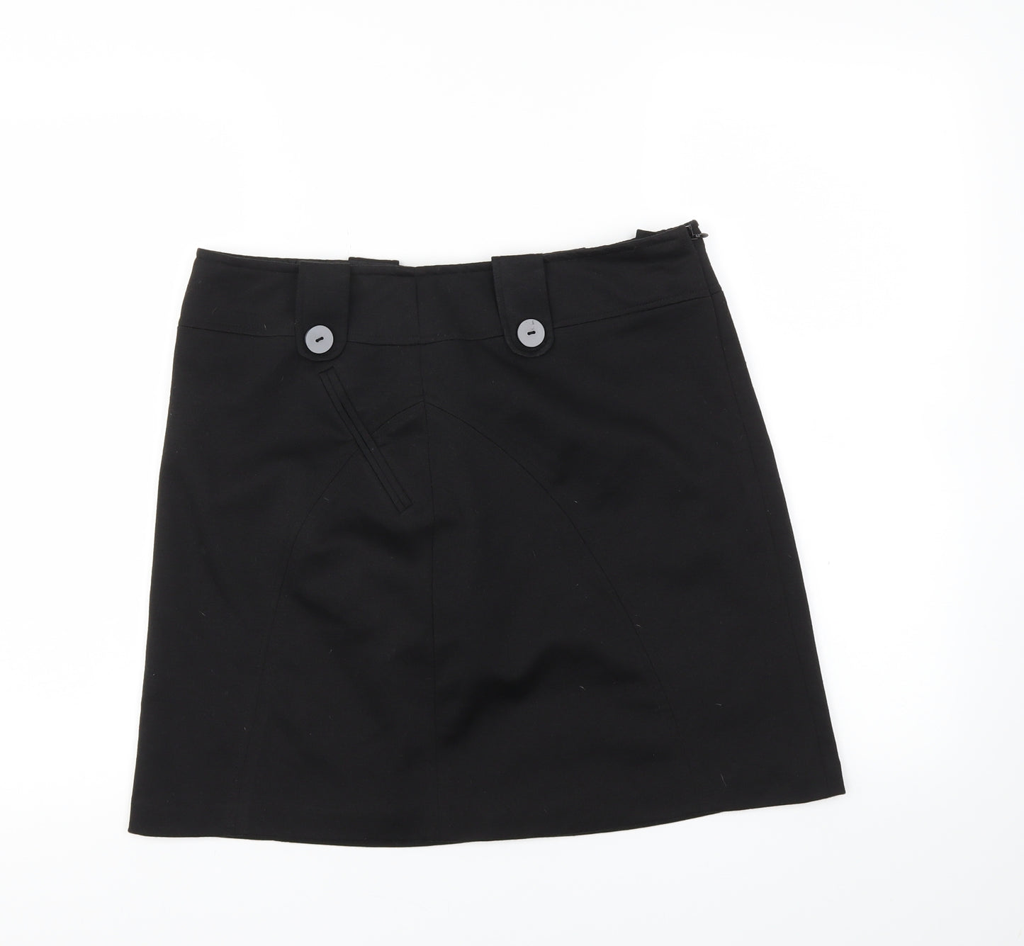Wallis Womens Black   A-Line Skirt Size 12