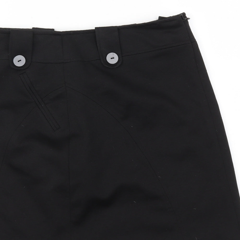 Wallis Womens Black   A-Line Skirt Size 12
