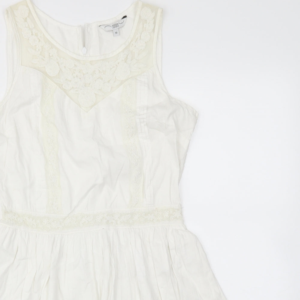 New Look Womens Ivory   Fit & Flare  Size 10