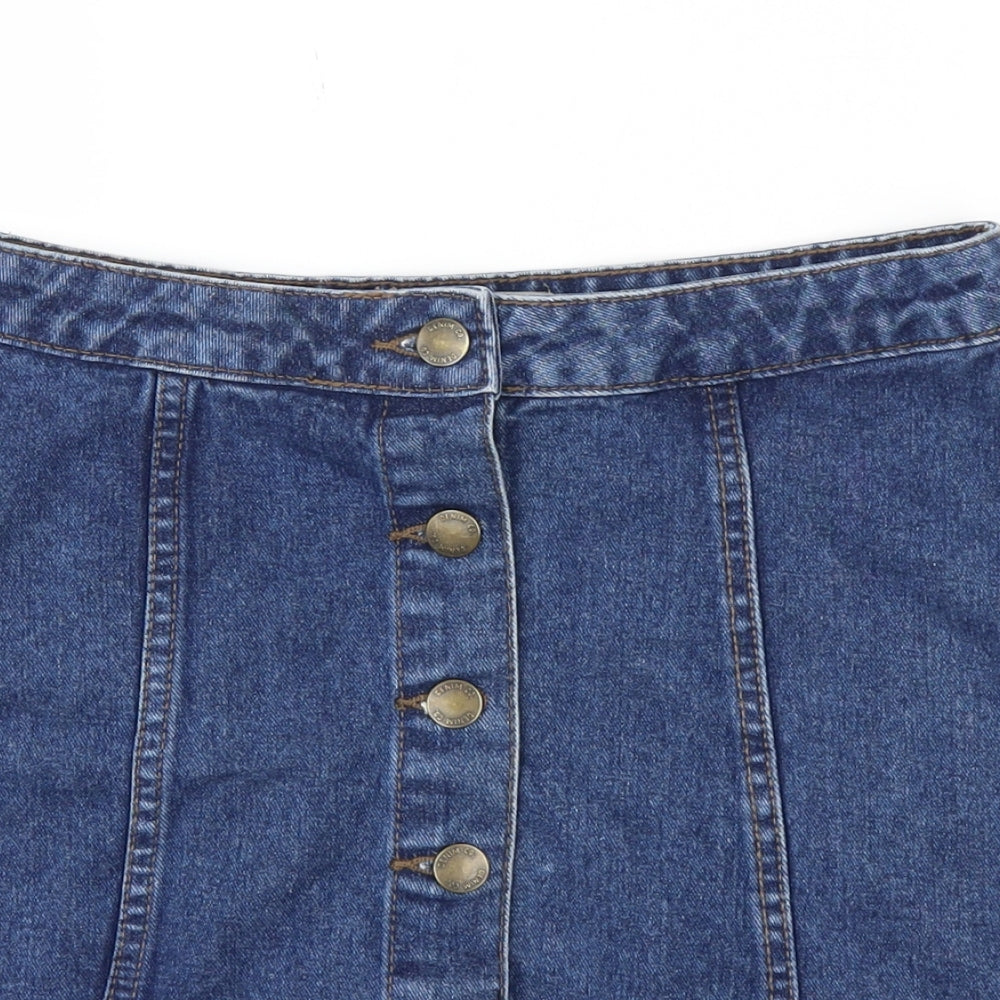 DENIM &CO  Womens Blue   A-Line Skirt Size 12