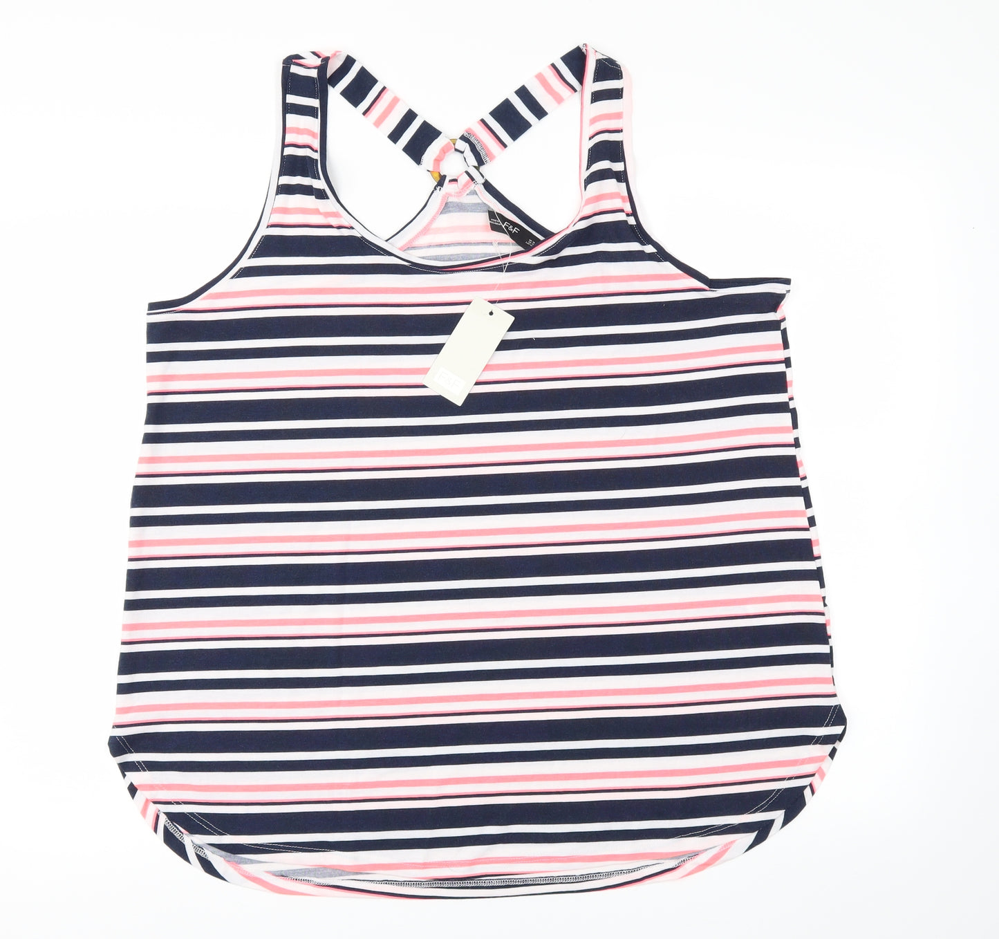 F&F Womens Multicoloured Striped  Basic T-Shirt Size 18