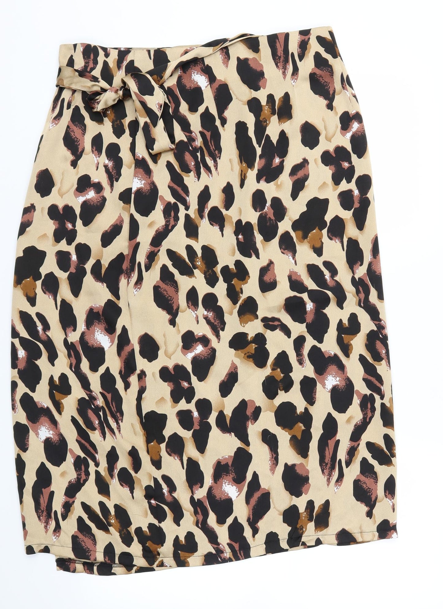 Quiz Womens Brown Animal Print  Flare Skirt Size 12