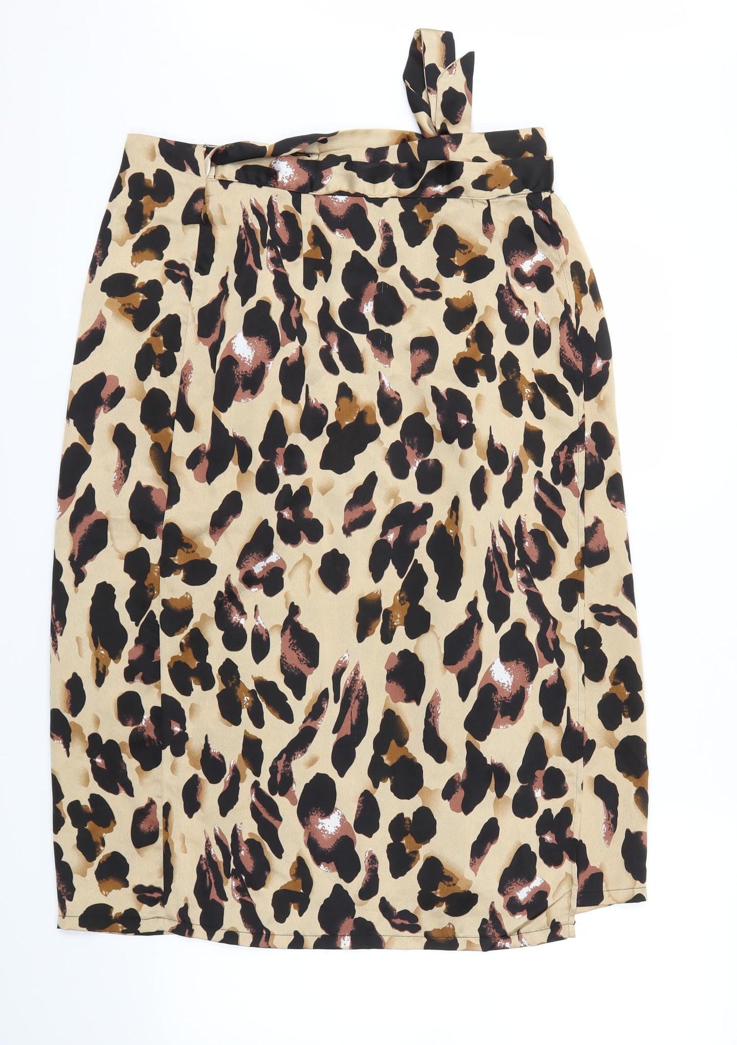 Quiz Womens Brown Animal Print  Flare Skirt Size 12