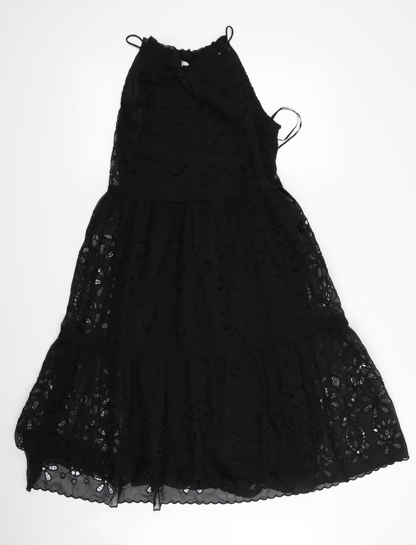 TU Womens Black Floral  Fit & Flare  Size 8