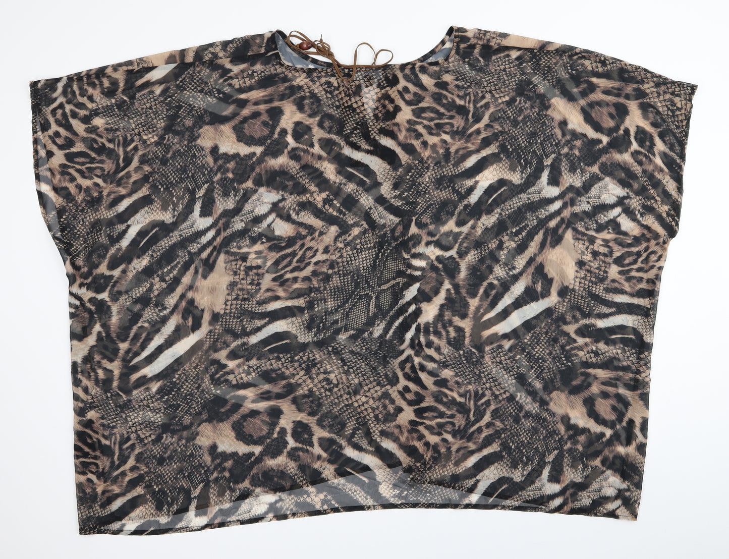 Joanna Hope Womens Multicoloured Animal Print  Basic Blouse Size 24