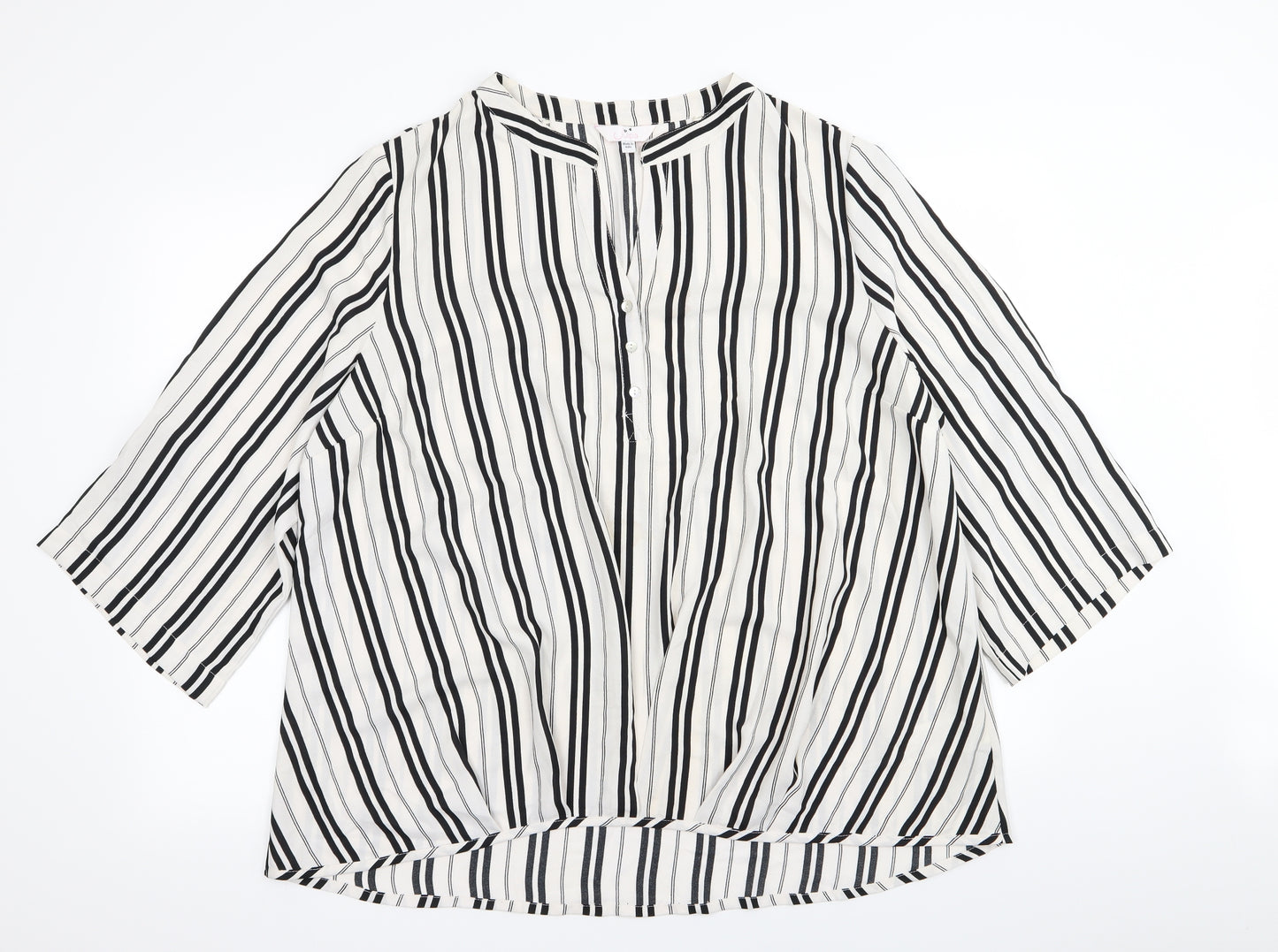 JULIPA Womens White Striped  Basic Blouse Size 22