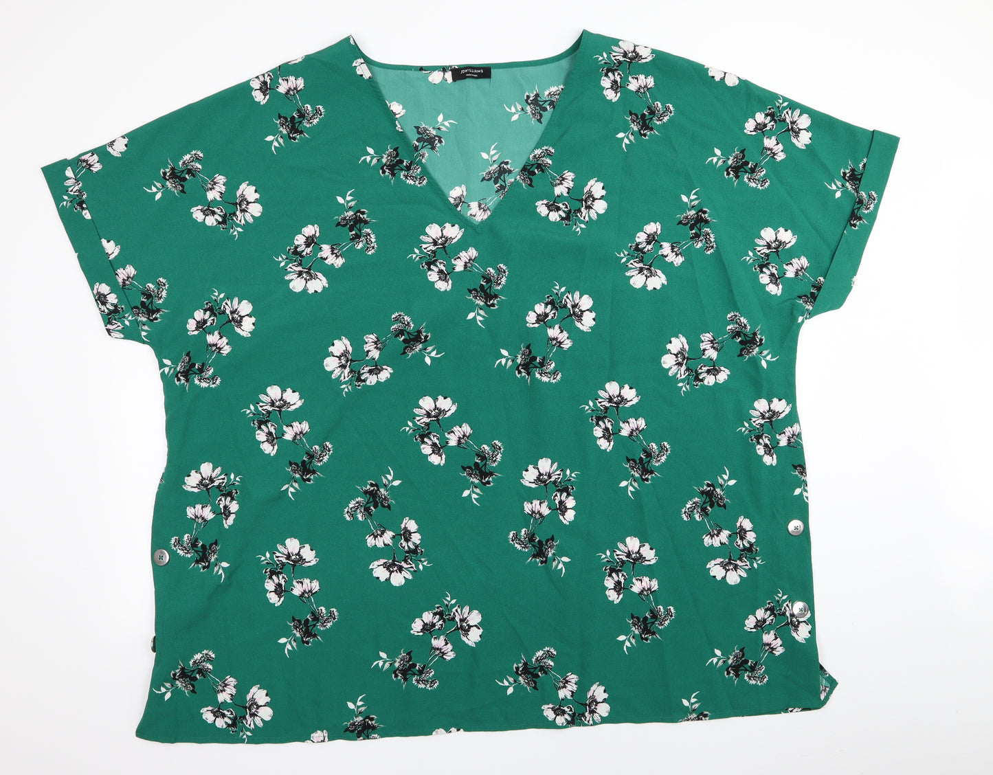 jdwilliams Womens Green Floral  Basic T-Shirt Size 30