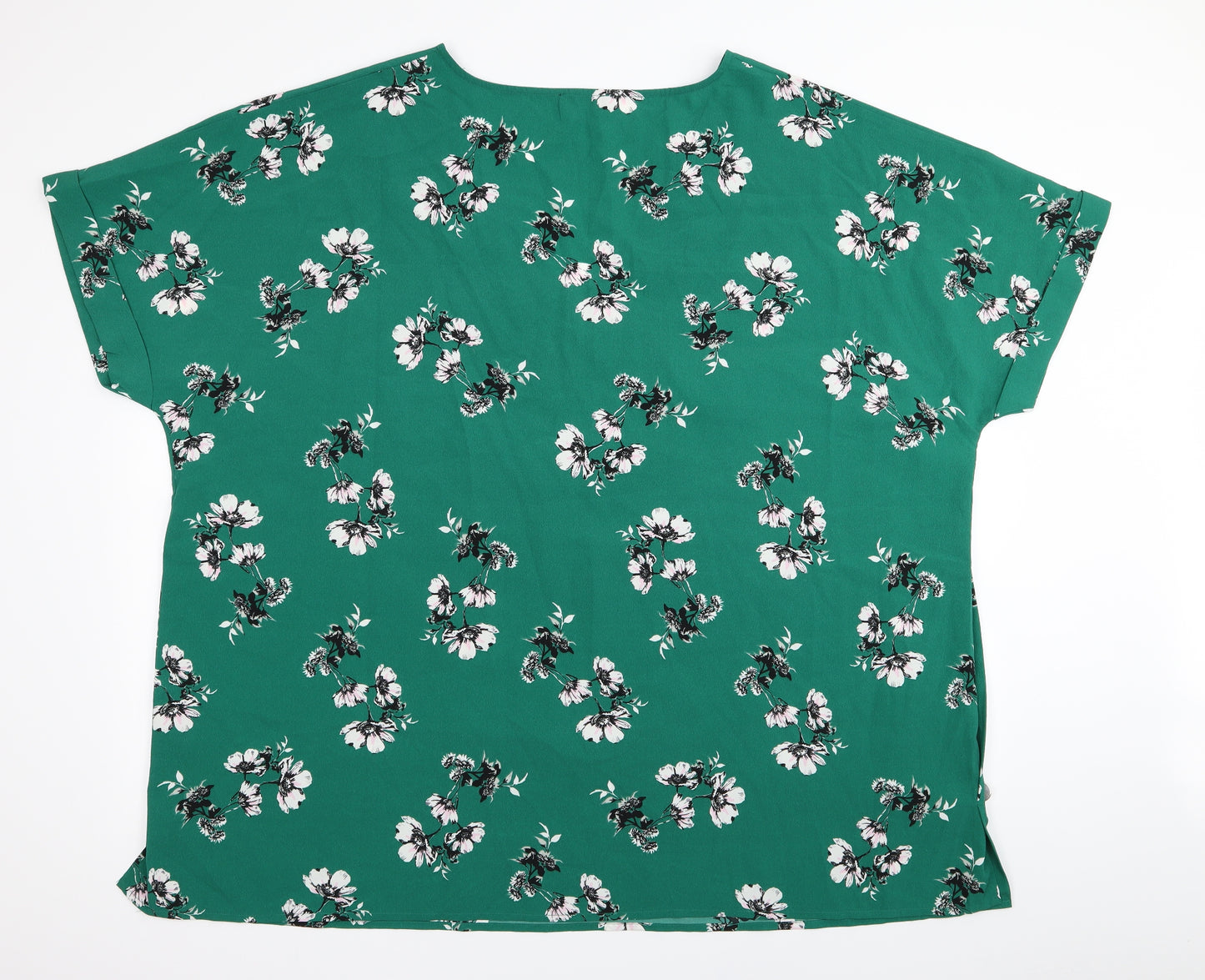 jdwilliams Womens Green Floral  Basic T-Shirt Size 30